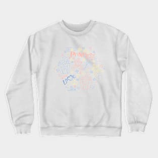 Pink and blue pattern of little princess doodles Crewneck Sweatshirt